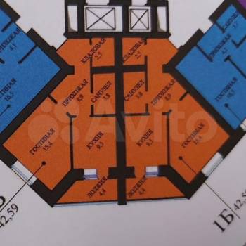 Продается 1-комнатная квартира, 44,5 м²