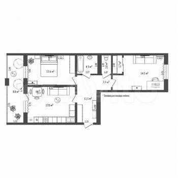 Продается 2-х комнатная квартира, 66,9 м²