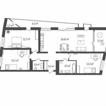 Продается Многокомнатная квартира, 83,7 м²