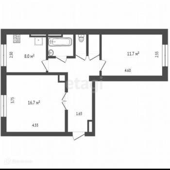 Сдается 2-х комнатная квартира, 52 м²