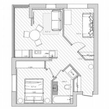 Продается 2-х комнатная квартира, 50 м²