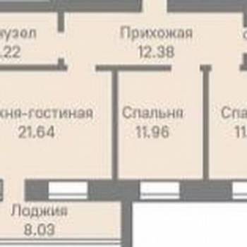 Продается 2-х комнатная квартира, 68,6 м²