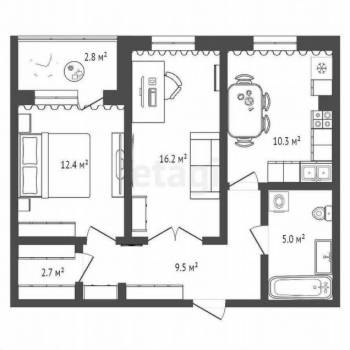 Продается 2-х комнатная квартира, 55 м²