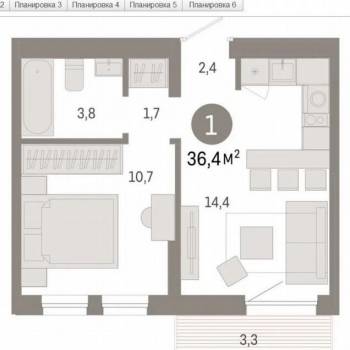 Продается 1-комнатная квартира, 33 м²