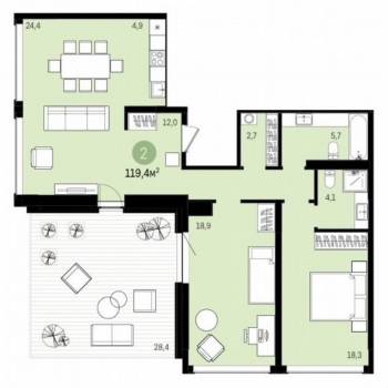 Продается 3-х комнатная квартира, 91 м²