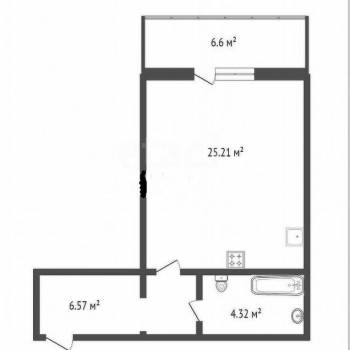 Продается 1-комнатная квартира, 42,5 м²