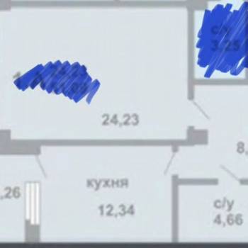 Продается 1-комнатная квартира, 49 м²