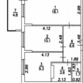 Сдается 2-х комнатная квартира, 49 м²
