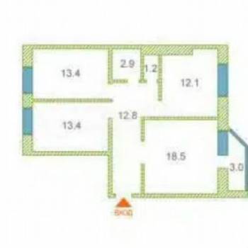 Продается 3-х комнатная квартира, 74,3 м²