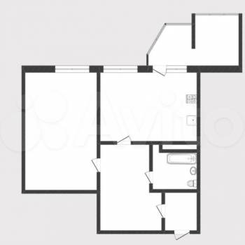 Продается 1-комнатная квартира, 61,2 м²