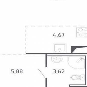 Продается 1-комнатная квартира, 26,6 м²