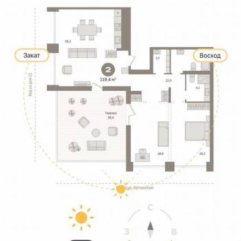 Продается 3-х комнатная квартира, 91 м²