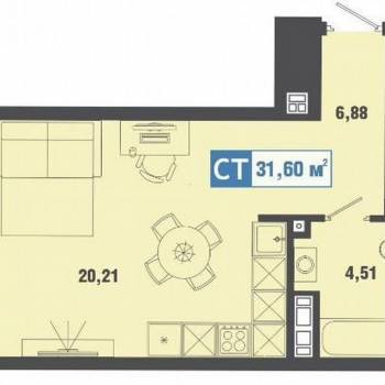 Продается 1-комнатная квартира, 32 м²
