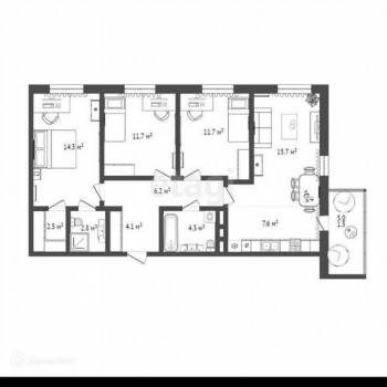 Продается 3-х комнатная квартира, 81,1 м²