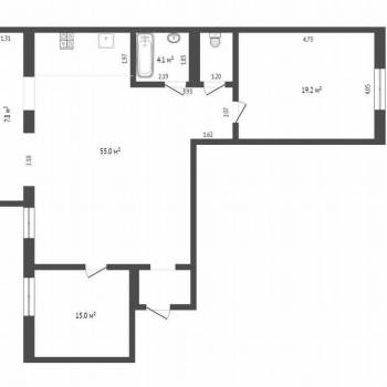 Продается 2-х комнатная квартира, 103,1 м²