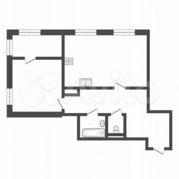Продается 1-комнатная квартира, 52,7 м²