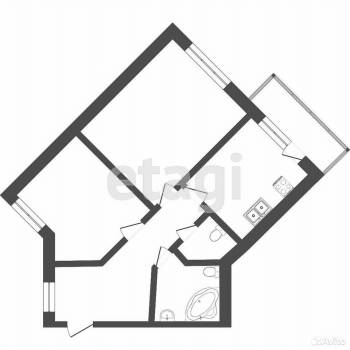 Сдается 2-х комнатная квартира, 57,4 м²