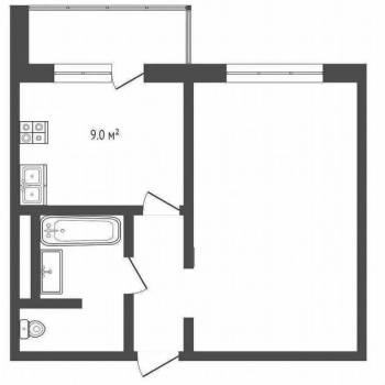 Сдается 1-комнатная квартира, 40 м²