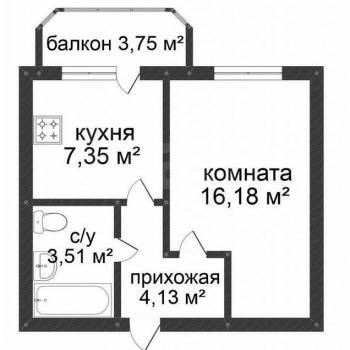 Продается 1-комнатная квартира, 31,9 м²