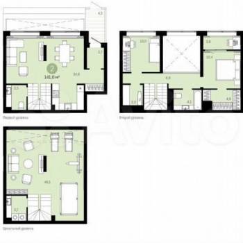 Продается 2-х комнатная квартира, 142,4 м²