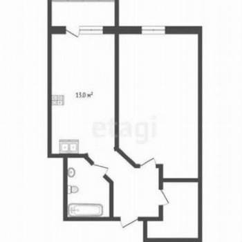 Продается 1-комнатная квартира, 44,5 м²