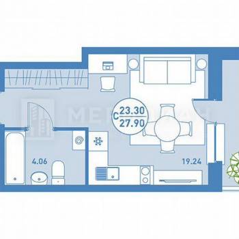 Сдается 1-комнатная квартира, 28 м²