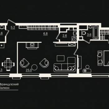 Продается 2-х комнатная квартира, 55 м²