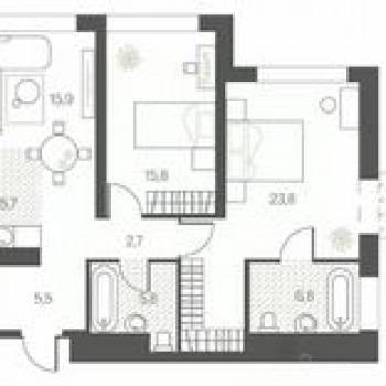 Продается 2-х комнатная квартира, 55 м²
