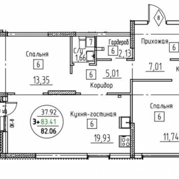 Продается 3-х комнатная квартира, 82,4 м²