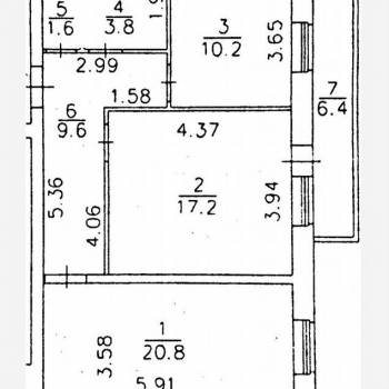 Продается 2-х комнатная квартира, 63,2 м²