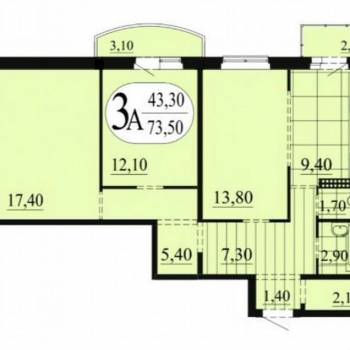 Продается 3-х комнатная квартира, 73,5 м²