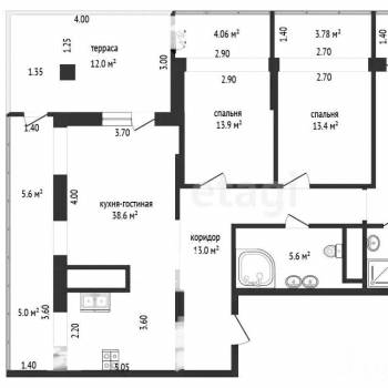 Продается 3-х комнатная квартира, 120 м²