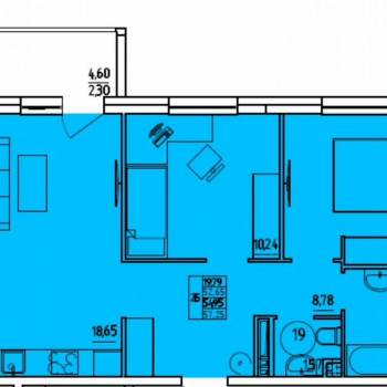 Продается 3-х комнатная квартира, 57,3 м²