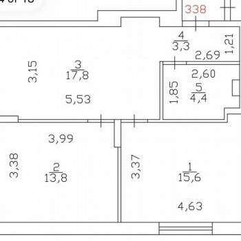 Продается 2-х комнатная квартира, 54,9 м²