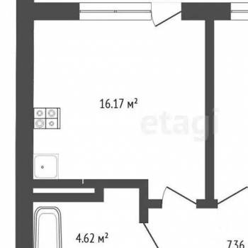 Сдается 1-комнатная квартира, 39,3 м²
