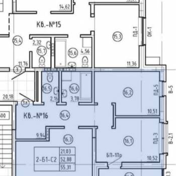 Продается 2-х комнатная квартира, 52,9 м²