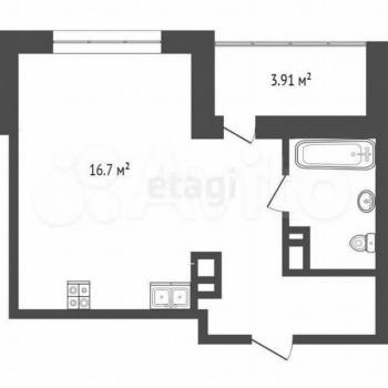 Продается 1-комнатная квартира, 28,3 м²