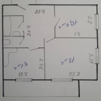 Сдается 2-х комнатная квартира, 50 м²