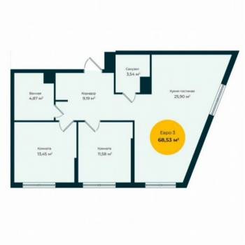 Продается 2-х комнатная квартира, 70 м²