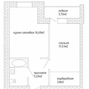 Сдается 1-комнатная квартира, 45 м²