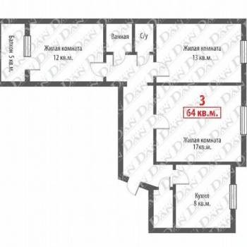 Продается 3-х комнатная квартира, 68 м²