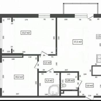 Продается 2-х комнатная квартира, 51,8 м²