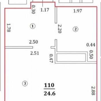 Продается 1-комнатная квартира, 24,6 м²