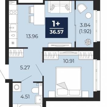 Сдается 1-комнатная квартира, 37,8 м²