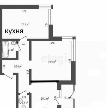 Продается 2-х комнатная квартира, 61,3 м²