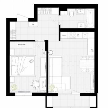 Продается 1-комнатная квартира, 48 м²