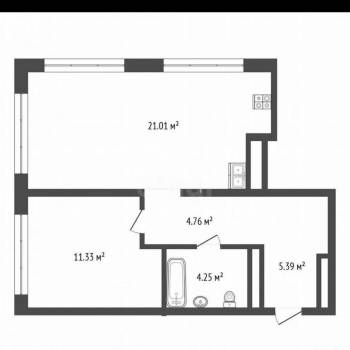 Продается 1-комнатная квартира, 47 м²