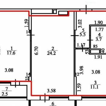 Продается 2-х комнатная квартира, 62,1 м²