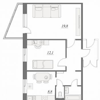 Сдается 2-х комнатная квартира, 50,1 м²