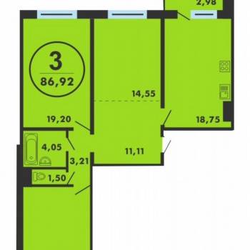 Продается 3-х комнатная квартира, 87 м²